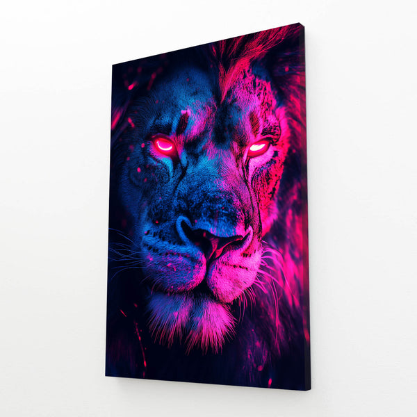 Neon Glare Lion Wall Art | MusaArtGallery™