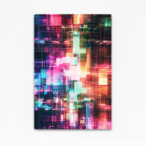 Neon Grid Abstract Art | MusaArtGallery™