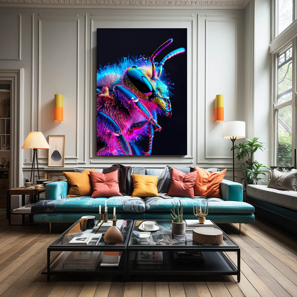 Neon Hive Bee Art | MusaArtGallery™