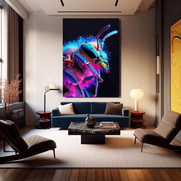 Neon Hive Bee Art | MusaArtGallery™