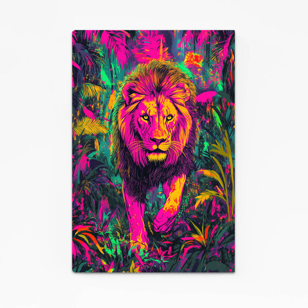 Neon Jungle Lion Wall Art | MusaArtGallery™