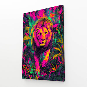 Neon Jungle Lion Wall Art | MusaArtGallery™