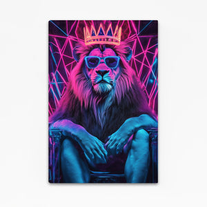 Neon King Lion Wall Art | MusaArtGallery™