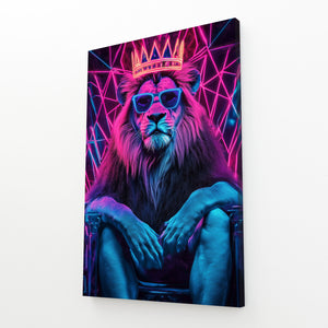 Neon King Lion Wall Art | MusaArtGallery™