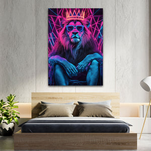 Neon King Lion Wall Art | MusaArtGallery™