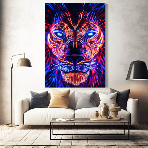 Neon Lion Wall Art | MusaArtGallery™