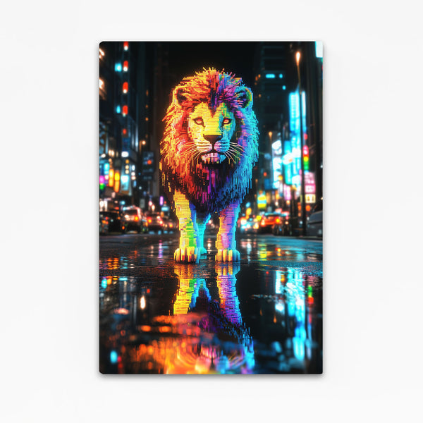 Neon Majesty Lion Wall Art | MusaArtGallery™