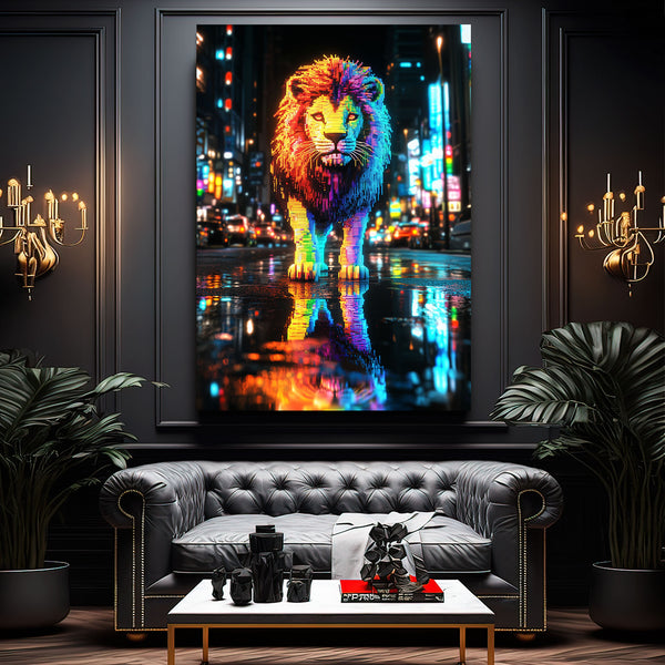 Neon Majesty Lion Wall Art | MusaArtGallery™