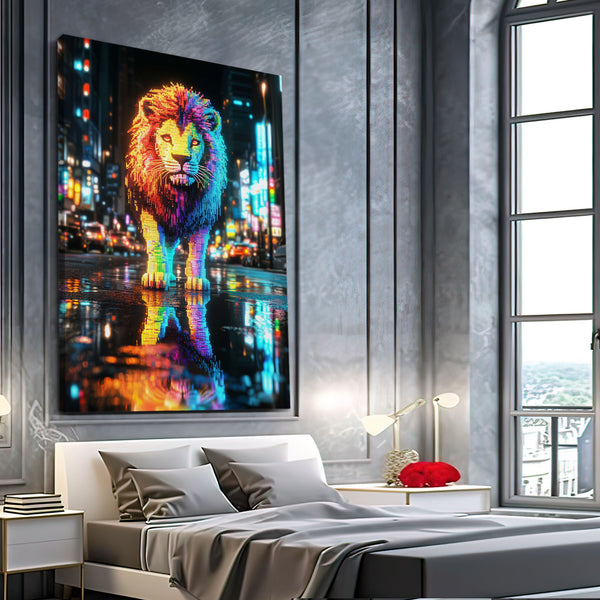 Neon Majesty Lion Wall Art | MusaArtGallery™