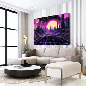 Neon Metropolis Cyberpunk Art | MusaArtGallery™