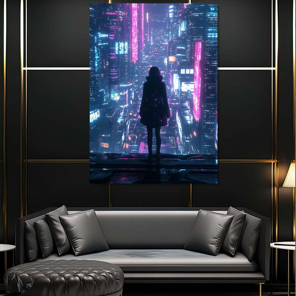 Neon Overlook Cyberpunk Art | MusaArtGallery™