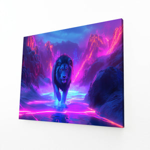 Neon Path Lion Wall Art | MusaArtGallery™