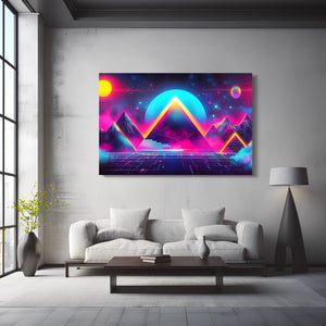 Neon Peaks Cyberpunk Art | MusaArtGallery™