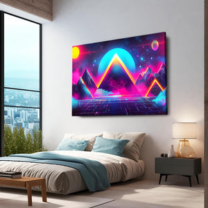 Neon Peaks Cyberpunk Art | MusaArtGallery™