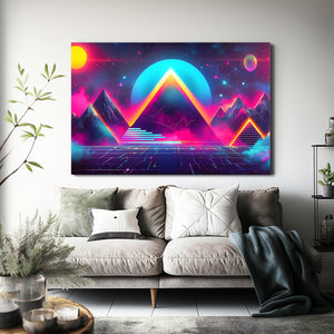 Neon Peaks Cyberpunk Art | MusaArtGallery™