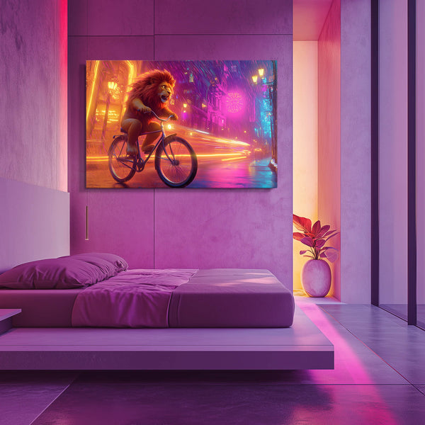 Neon Ride Lion Wall Art | MusaArtGallery™