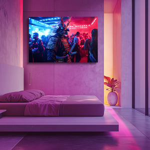 Neon Samurai Wall Art