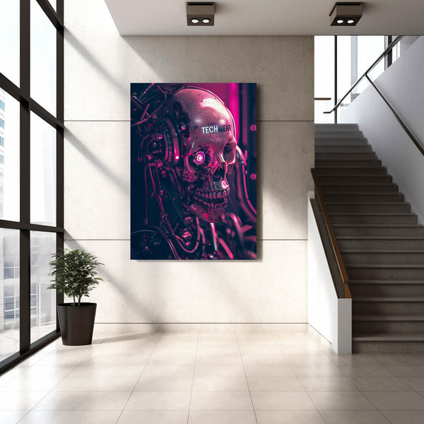 Neon Skull Cyberpunk Art | MusaArtGallery™