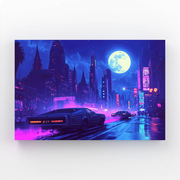 Neon Streetscape Cyberpunk Art | MusaArtGallery™