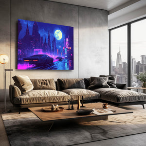 Neon Streetscape Cyberpunk Art | MusaArtGallery™