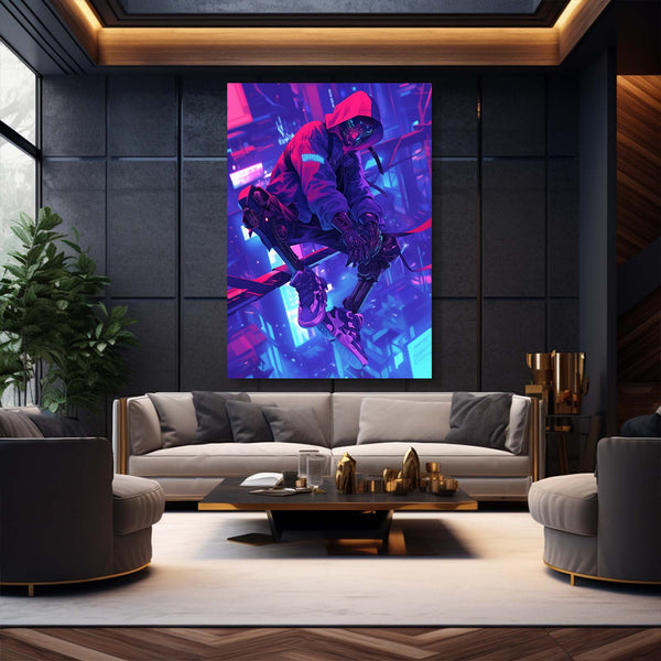 Neon Strider Cyberpunk Art | MusaArtGallery™