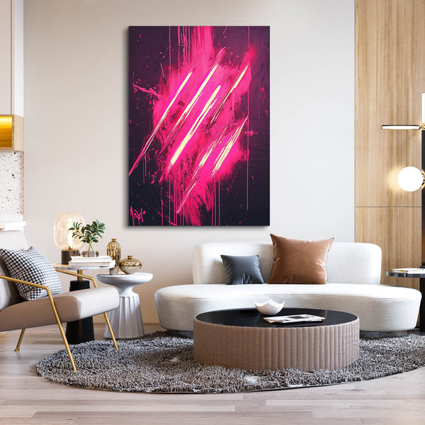 Neon Strikes Pink Abstract Art | MusaArtGallery™