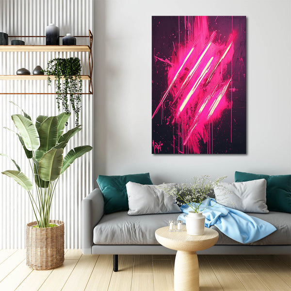 Neon Strikes Pink Abstract Art | MusaArtGallery™