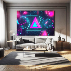 Neon Triangles Cyberpunk Art | MusaArtGallery™