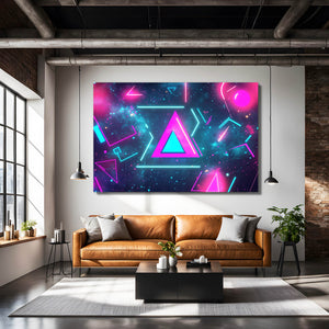 Neon Triangles Cyberpunk Art | MusaArtGallery™