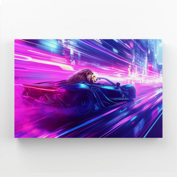 Neon Wall Canvas Lion Wall Art | MusaArtGallery™