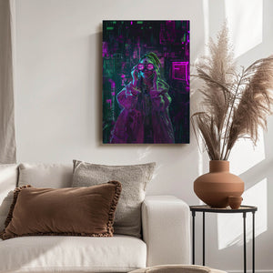 Neon Watcher Cyberpunk Art | MusaArtGallery™