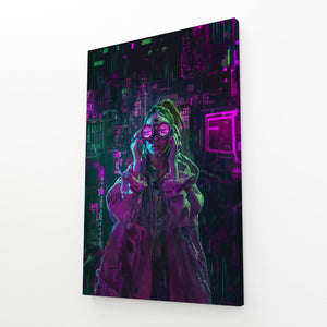 Neon Watcher Cyberpunk Art | MusaArtGallery™