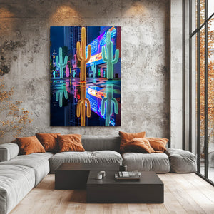 Night Cactus Art