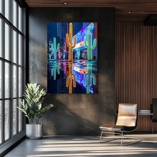 Night Cactus Art
