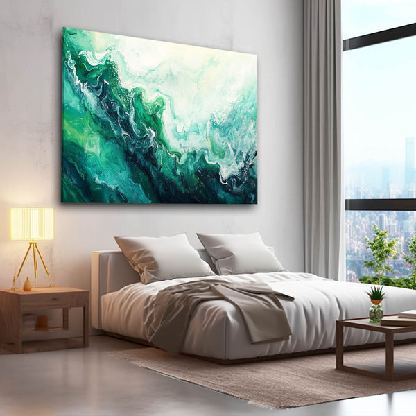 Ocean Breeze Green Abstract Art | MusaArtGallery™