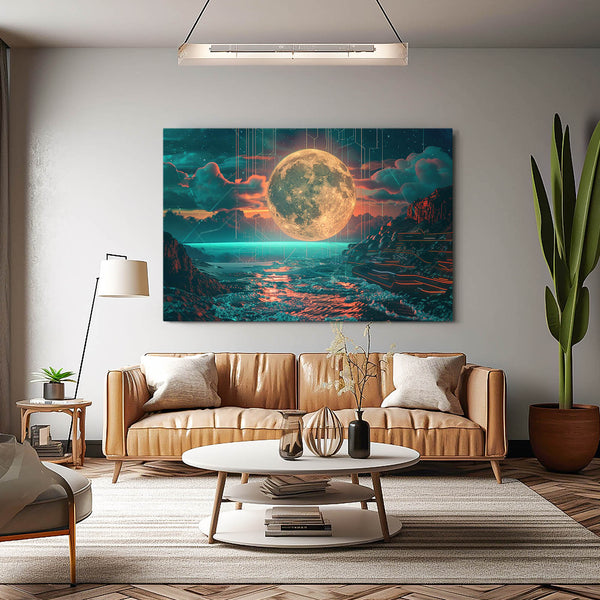 Ocean Moon Canvas Art   | MusaArtGallery™