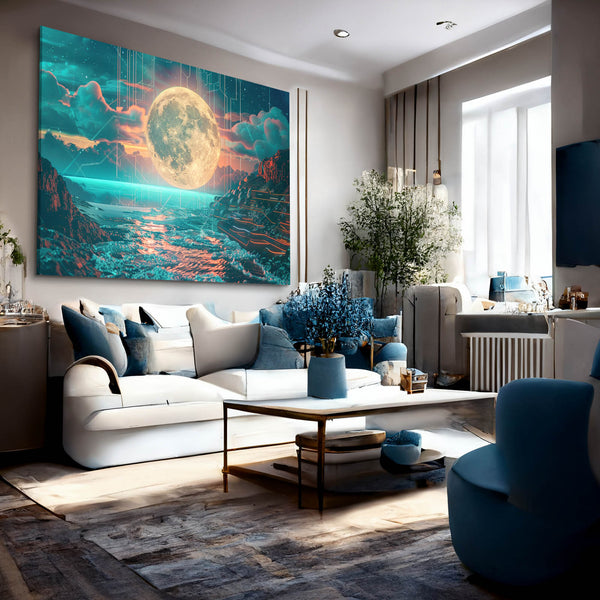 Ocean Moon Canvas Art   | MusaArtGallery™