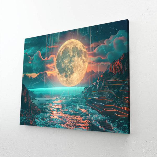 Ocean Moon Canvas Art   | MusaArtGallery™