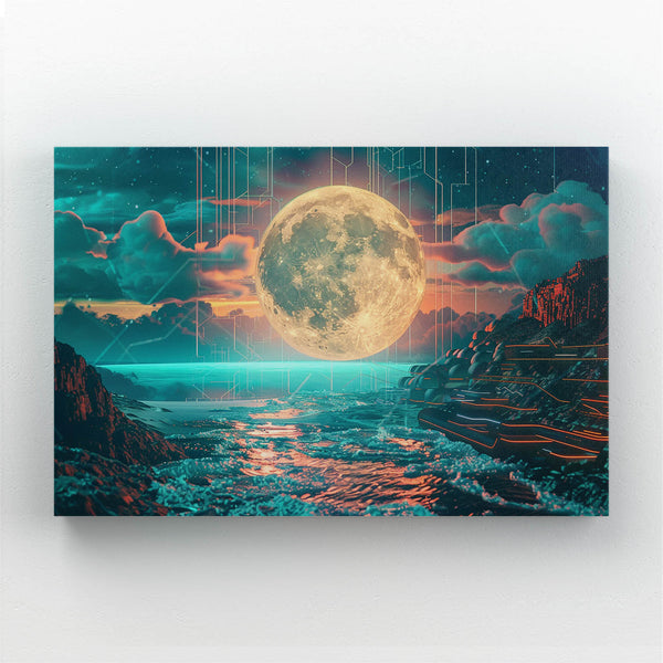 Ocean Moon Canvas Art   | MusaArtGallery™