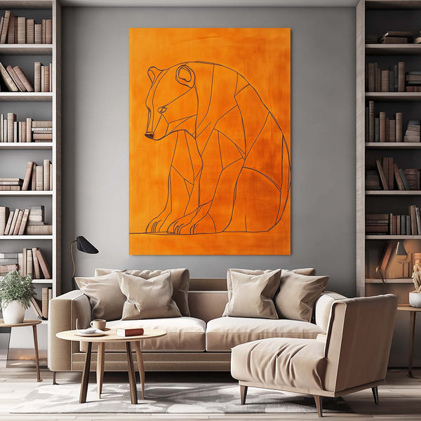 Orange Bear Wall Art