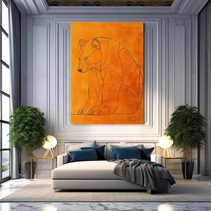Orange Bear Wall Art