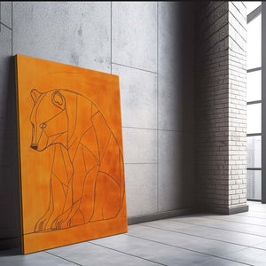 Orange Bear Wall Art