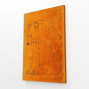 Orange Bear Wall Art