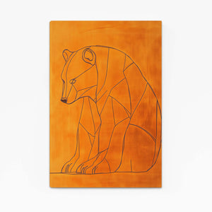 Orange Bear Wall Art