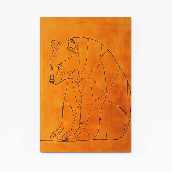 Orange Bear Wall Art