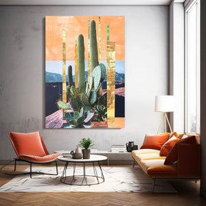 Orange Cactus Art
