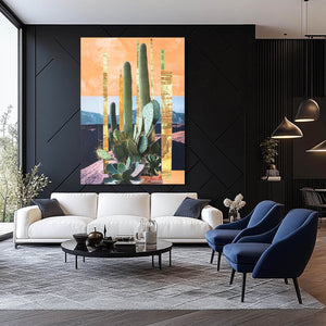 Orange Cactus Art