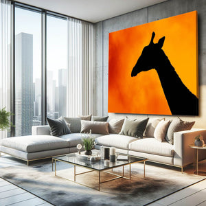 Orange Giraffe Wall Art