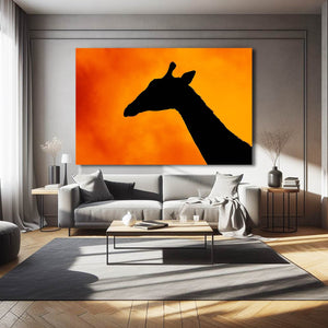 Orange Giraffe Wall Art