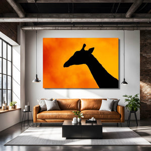 Orange Giraffe Wall Art